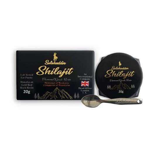 Salahuddin Shilajit Résine Pure de l’Himalaya 20g – Énergie Naturelle, Endurance & Vitalité Renforcée